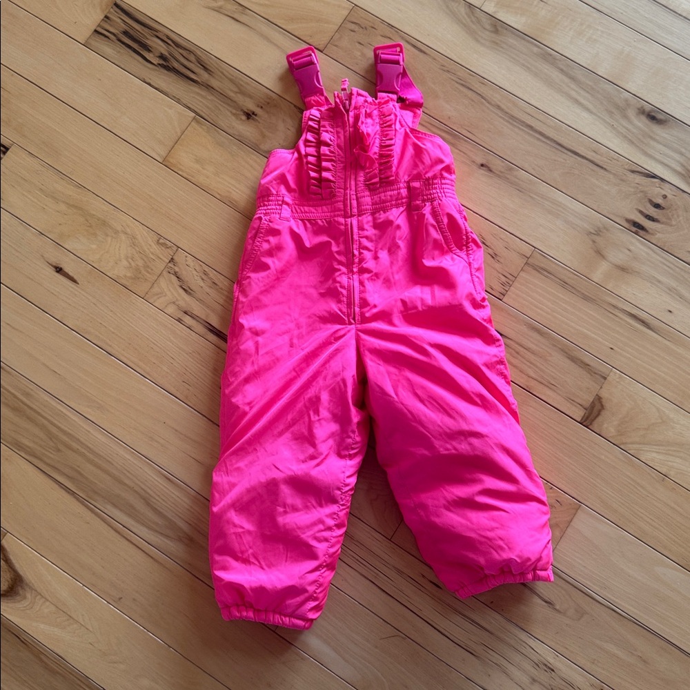 Baby Gap Toddler Bright Pink Snow Bib, sz 2 yrs